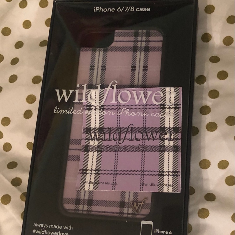 Wildflower purple and white plaid case! Used once!